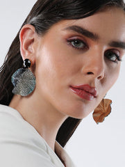 The Glacier Swirl Drop Earrings Crystal Silver & Sky Blue Sohier8973