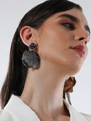 The Glacier Swirl Drop Earrings Crystal Silver & Onyx Black Sohier8974