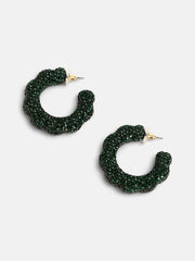 The Jingle Hoop Earrings Emerald Green Sohier8976