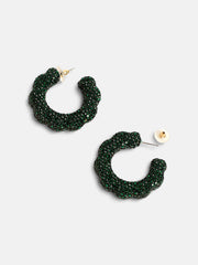 The Jingle Hoop Earrings Emerald Green Sohier8976