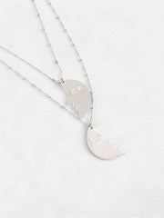 The Lovers MultiLayer Necklace  Metallic SilverSOHINC6053