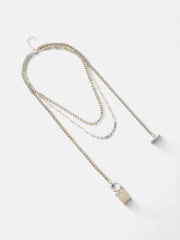 The Interlock Charm MultiLayer Necklace  Metallic SilverSOHINC6054