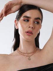 The Coin Chainlink MultiLayer Necklace  California GoldSOHINC6059