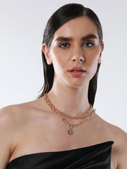 The Coin Chainlink MultiLayer Necklace  California GoldSOHINC6059