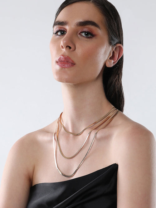 The Snakechain MultiLayer Necklace  California GoldSOHINC6061