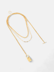 The Interlock Charm MultiLayer Necklace  California GoldSOHINC6062