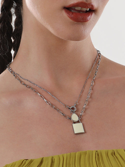 The Sailor's MultiLayer Necklace  Metallic SilverSOHINC6063