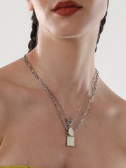 The Sailor's MultiLayer Necklace  Metallic SilverSOHINC6063