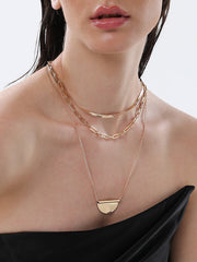 The Curve Chainlink MultiLayer Necklace  California GoldSOHINC6070