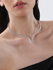 The Serpent Torque Necklace  Metallic SilverSOHINC6072