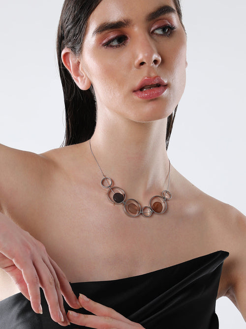 The Orb Collar Necklace  Metallic SilverSOHINC6076