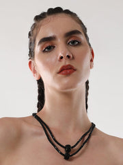 The Mirror MultiLayer Necklace  Onyx BlackSOHINC6083