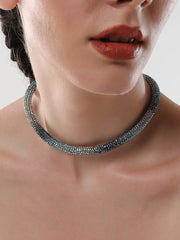 The Jingle Collar Necklace  Crystal Silver & Sky BlueSOHINC6088