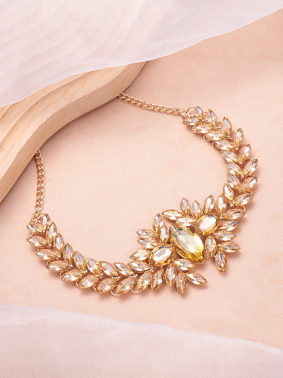 The Marquise Statement Necklace  Amber YellowSOHINC6128