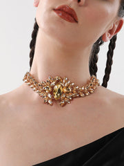 The Marquise Statement Necklace  Amber YellowSOHINC6128