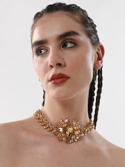 The Marquise Statement Necklace  Amber YellowSOHINC6128