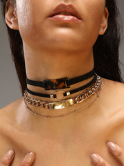 The Josie MultiLayer Necklace  Onyx BlackSOHINC8837