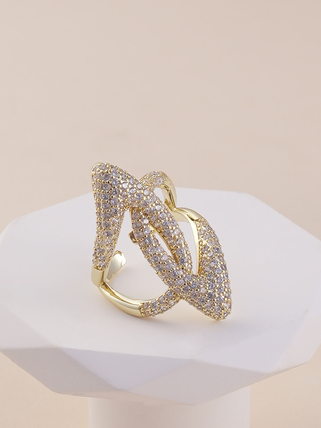 The Cristal Enlace Statement Ring  California GoldSOHIRG6097