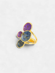 The Lilypad Statement Ring  Navy Blue & Amerthyst PurpleSOHIRG6105