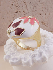 The Amaryllis Statement Ring  Salmon Pink & Wine RedSOHIRG6114