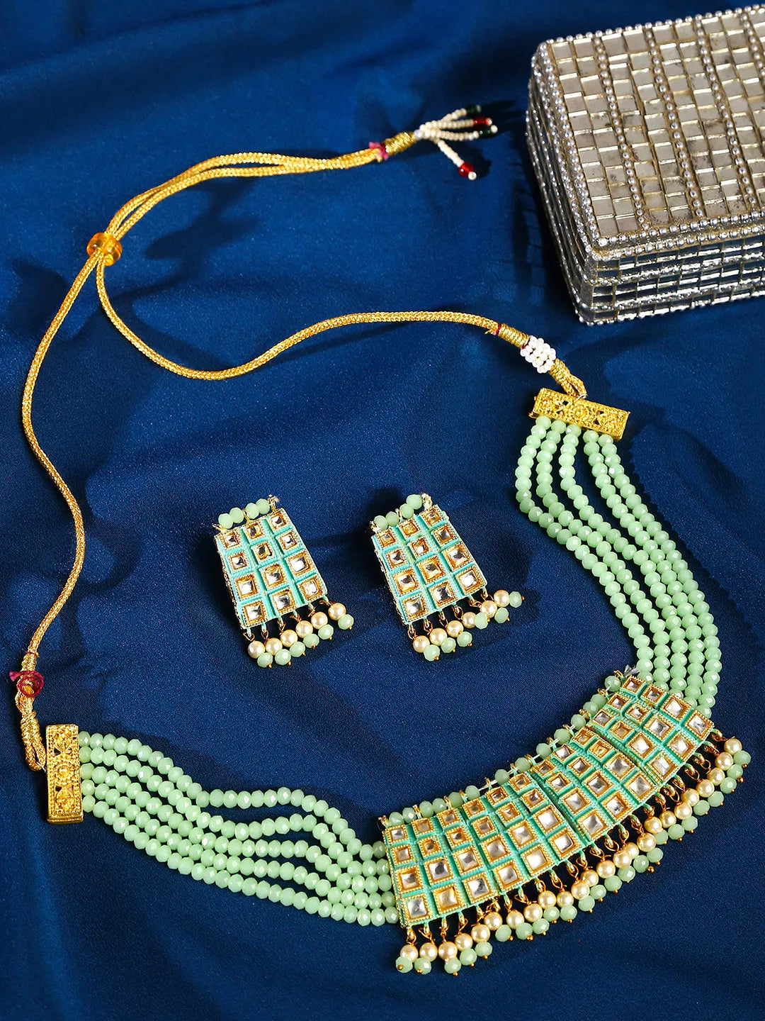 Kundan Meenakari Jaipuri Choker Set