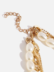 Gold Plated Pearls Layered Necklace