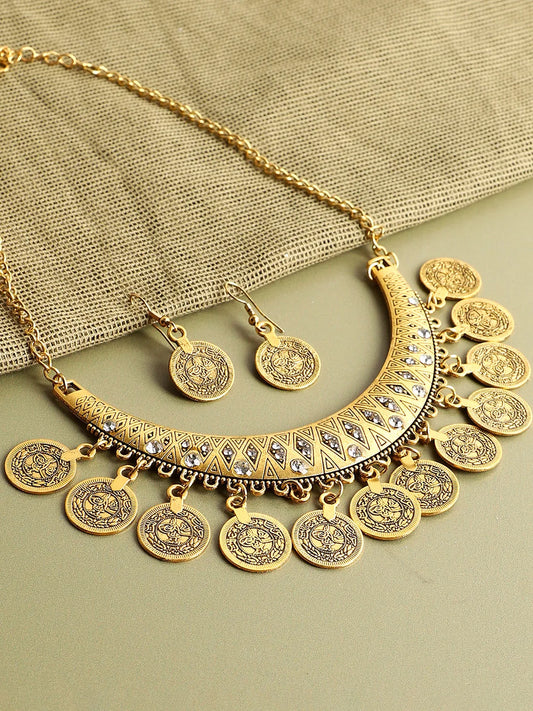 Gold Plated Designer Necklace and Earring Set