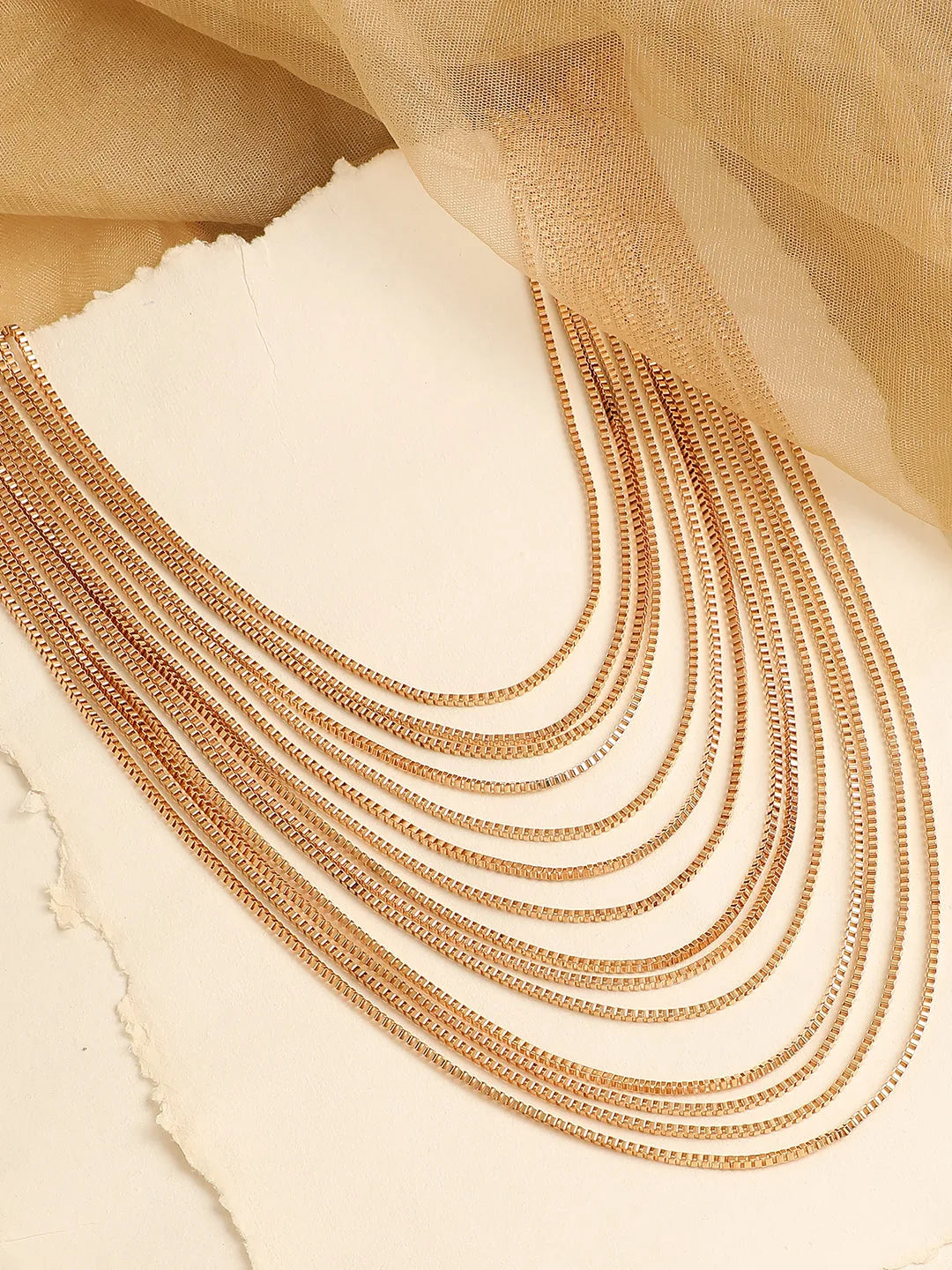 Gold Plated Designer Layered Necklace