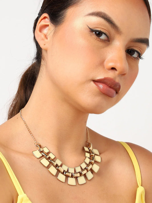 Gold Plated Designer Statement Necklace