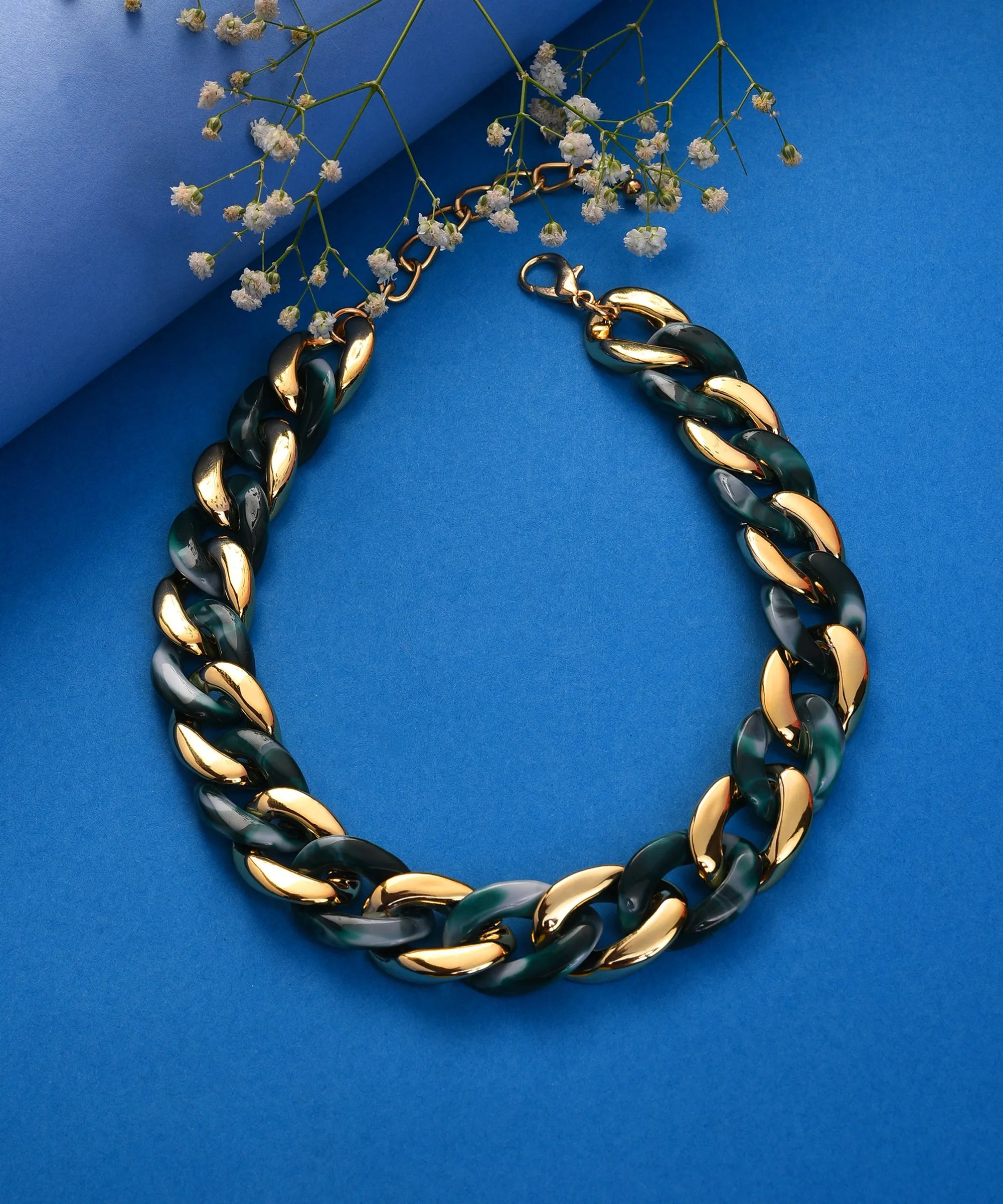 Gold Plated Necklace with Chain Detail