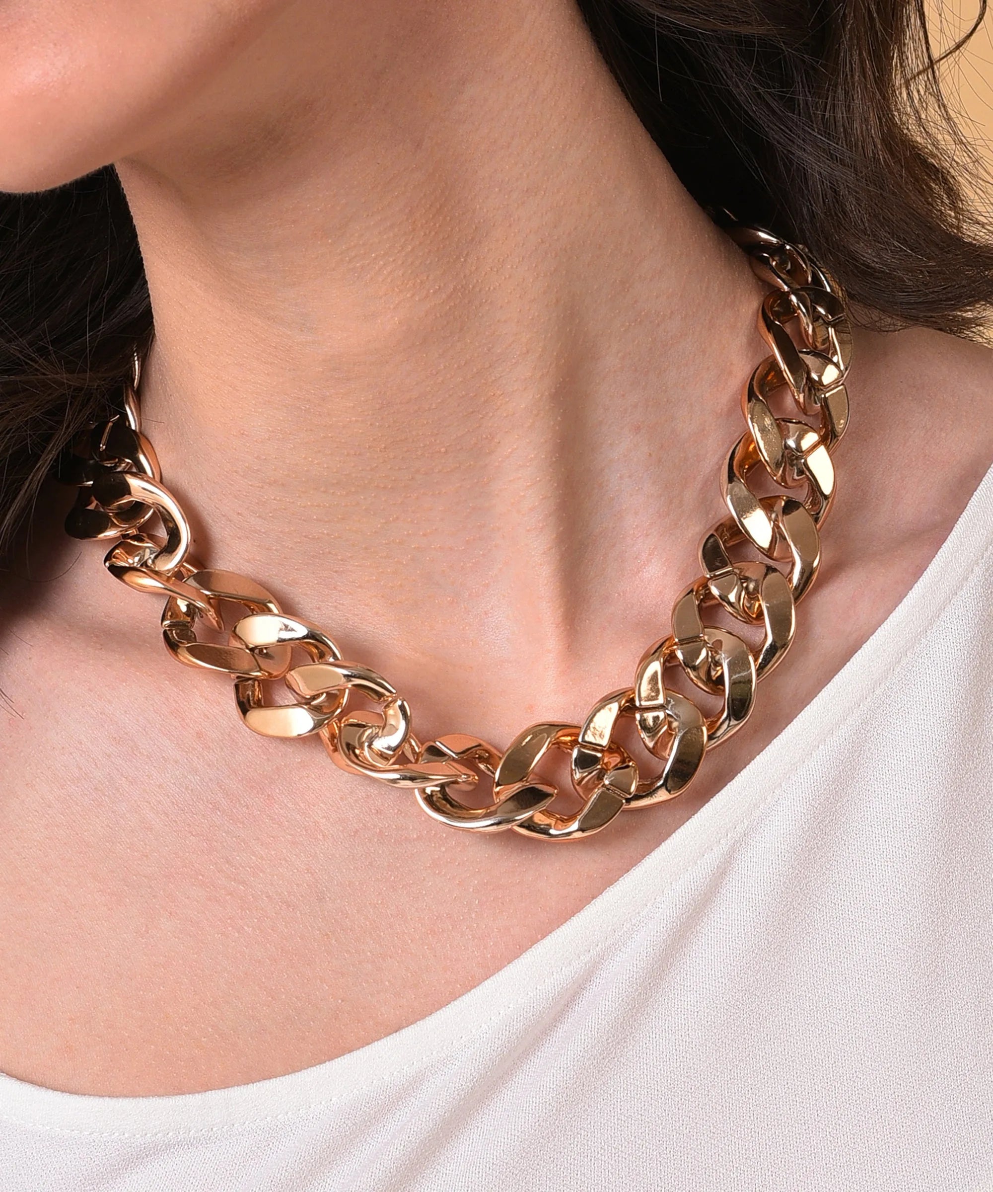 Gold Plated Necklace with Chain Detail