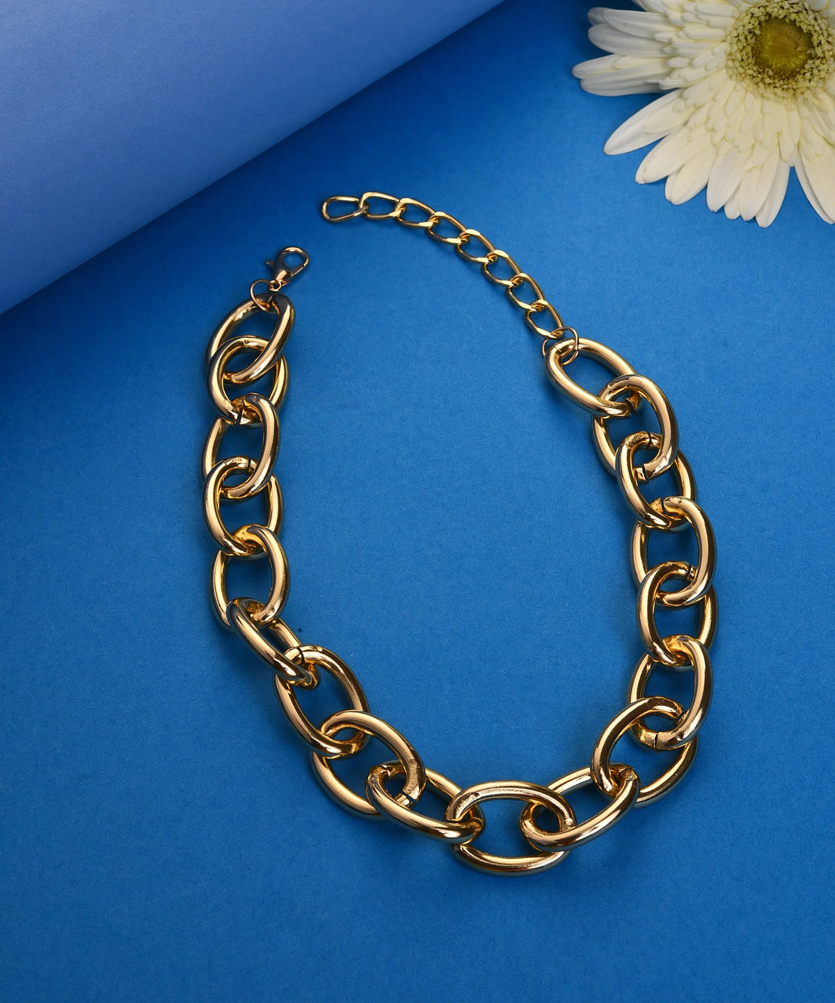 Gold Plated Necklace with Chain Detail