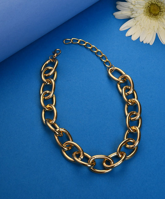 Gold Plated Necklace with Chain Detail