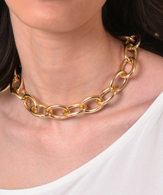 Gold Plated Necklace with Chain Detail