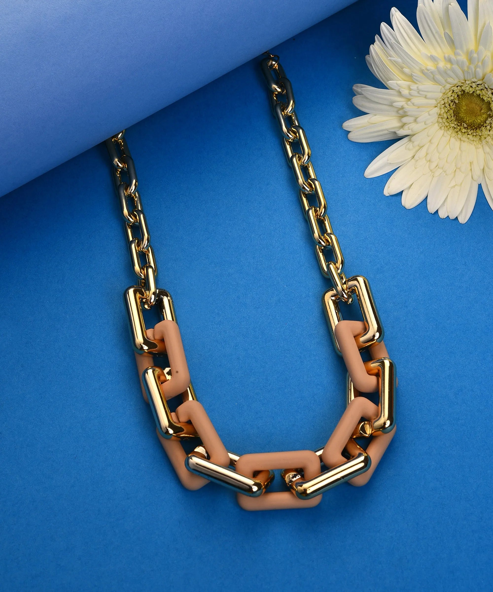 Gold Plated Necklace with Chain Detail