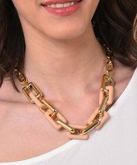 Gold Plated Necklace with Chain Detail