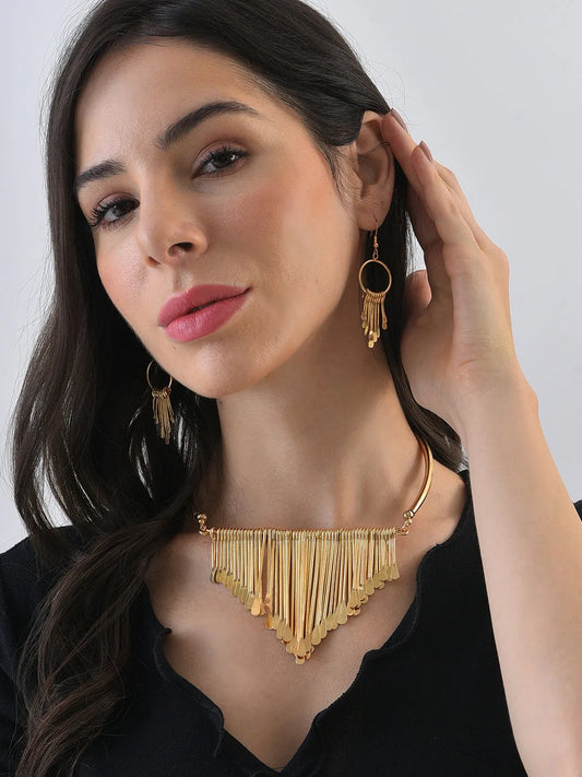 Gold Plated Designer Necklace and Earring Set