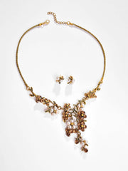 Gold Plated Designer Stone Necklace and Earring Set