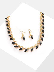 Gold Plated Designer Stone Necklace and Earring Set Jewellery Set