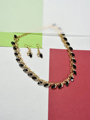 Gold Plated Designer Stone Necklace and Earring Set Jewellery Set