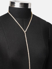 Silver Plated Women Multi Layered Harness Body Chain Necklace