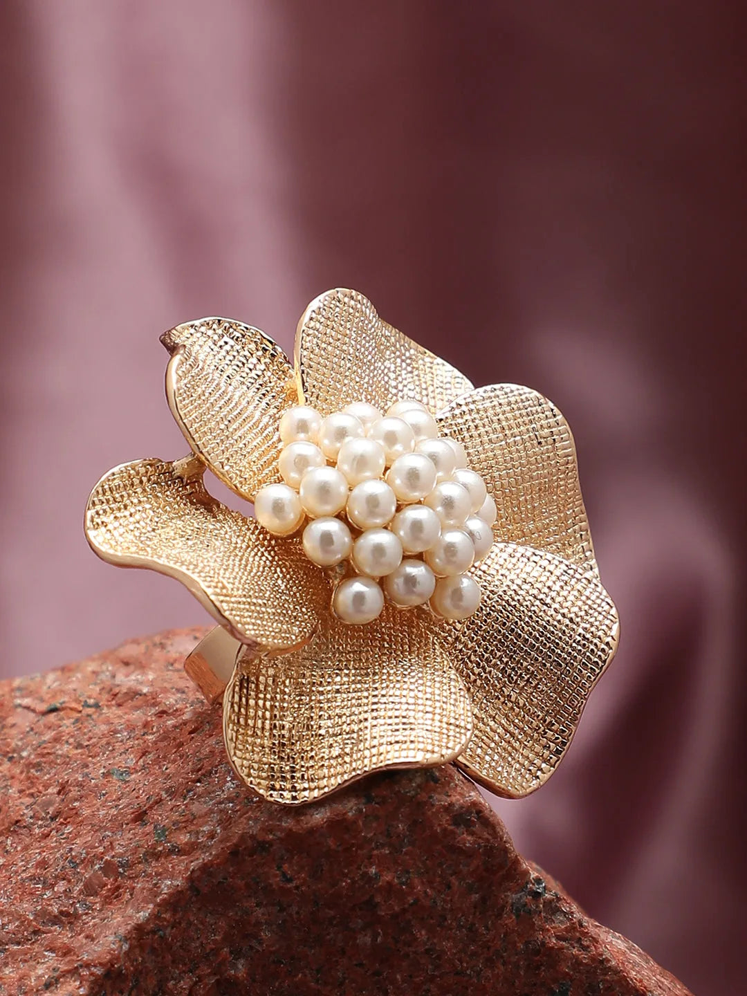 Gold Plated Beaded Ring