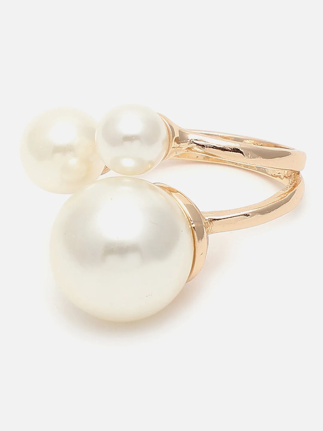 Gold Plated Pearls Ring