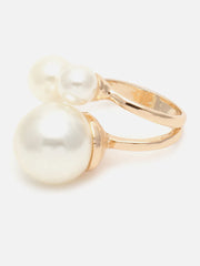 Gold Plated Pearls Ring