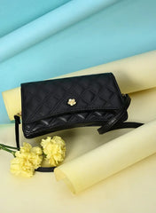 Quilted Clutch Bag with Magnet Lock