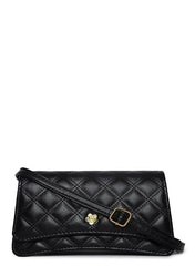 Quilted Clutch Bag with Magnet Lock