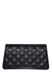 Quilted Clutch Bag with Magnet Lock