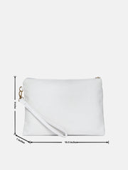 Solid Clutch Bag with Zip Lock