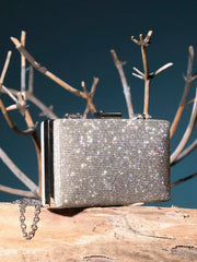 Textured Clutch Bag with Buckle