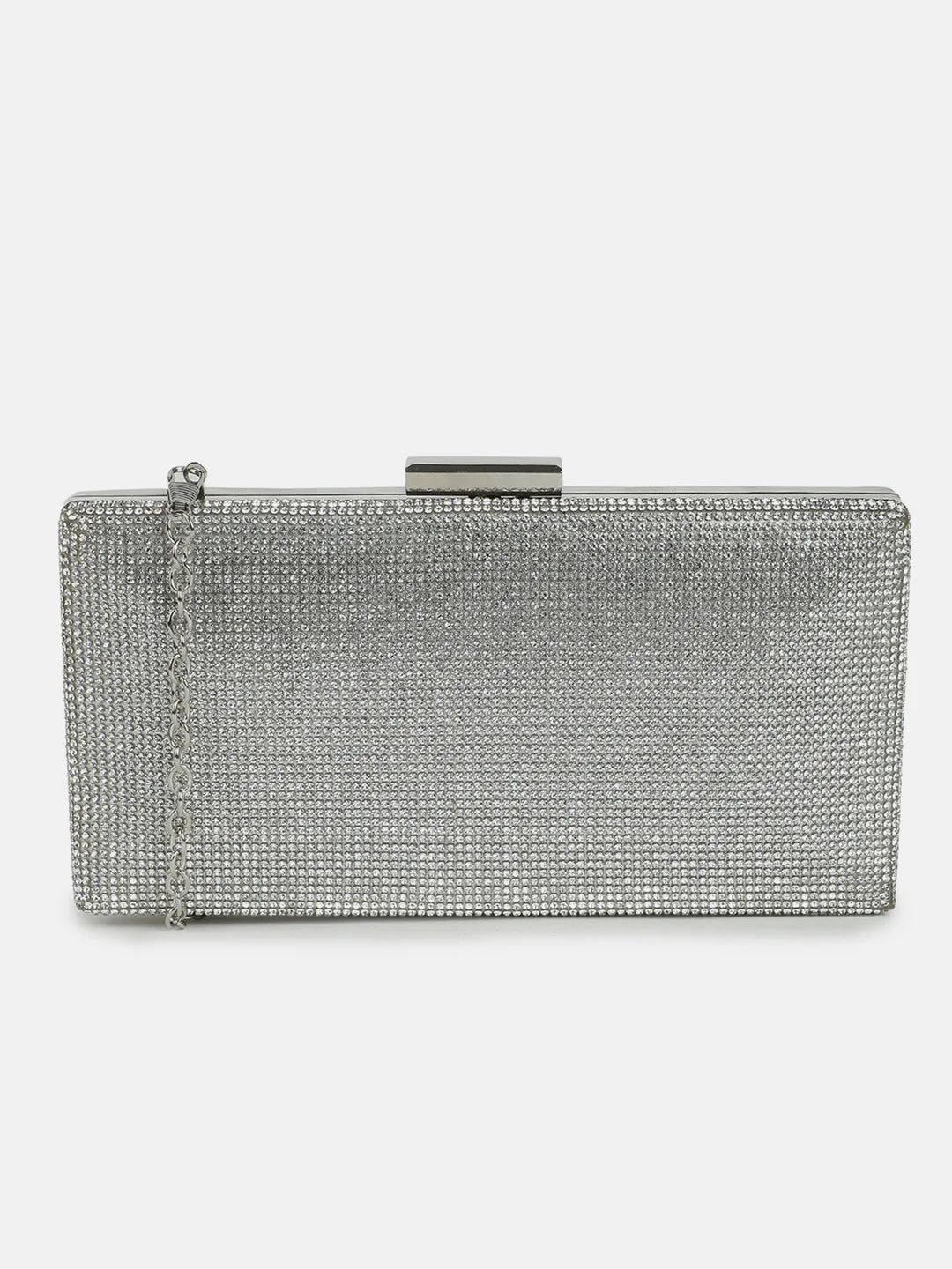 Textured Clutch Bag with Buckle